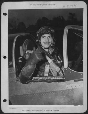 Fighter > ENGLAND-Preparing for the take off on the first Britain to Russia Shuttle Mission-Capt. Howard Hively, of Ward, W. Va., taxis his 8th Fighter Command North American P-51 Mustang out to escort heavy bombers which attacked targets in central Germany