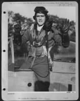 Thumbnail for ENGLAND-Capt. William T. Whisner, of 312 Albany Ave., Shreveport, La., who shot down six FW-190s and probably destroyed another 11/21/44 to equal the record of enemy planes down in the air on a single mission. These victories raise Capt. Whisner's - Page 1