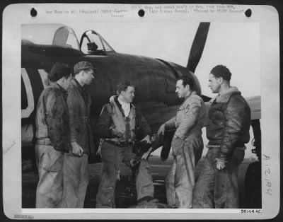 Fighter > Lt. Victor Bast, Lena, Wisconsin, describes how he flew top cover for a pack of Republic P-47 Thunderbolt fighters of the U.S. 8th Air force, during the attack on the German capital by 1,000 Boeing B-17 Flying ofrtresses of the same command, Feb. 3