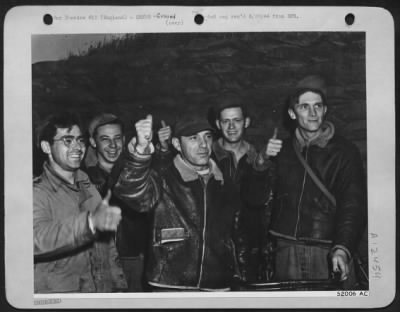 Thumbnail for Ground > These men worked all night to ready their P-51 Mustang charges for the next day's mission by British based fighters to Russia. This attack on 21 June 44 carried the long range fighters over targets in central Germany and then on to land in Russia.