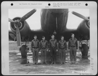 General > A Douglas C-47 Crew Of The 439Nd Troop Carrier Pose In Front Of Their Plane At An Airbase Somewhere In England.  9 July 1944.