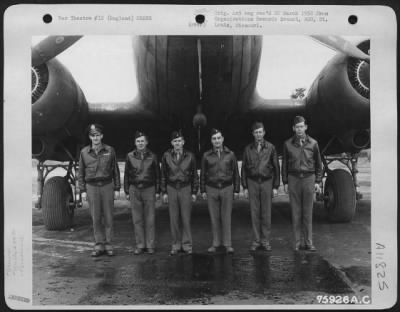 General > Lt. Colonel Barrare And Crew Members Of The 439Nd Troop Carrier Pose In Front Of A Douglas C-47 At An Airbase Somewhere In England.  14 July 1944.