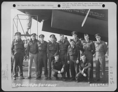 Thumbnail for British > R.A.F. Lancaster And Crew Visit The 3891St Bomb Group On Lecture Tour.  England, 18 February 1945.