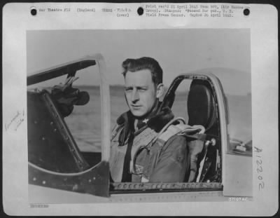 Fighter > England - When His 8Th Af North American P-51 Mustang Group One Day Destroyed More Than 100 Enemy Planes To Duplicate A Job Done Less Than A Week Before, Lt. Col William C. Clark Of Richmond, Va., Made A Healthy Contribution By Destroying 8 Of 118 Nazi Ai