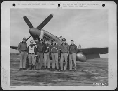Fighter > Pilots Of The 364Th Fighter Group, 67Th Fighter Wing, Pose In Front Of The North American P-51 'G.I. Jive' At The 8Th Air Force Station F-375, Honnington, England.  14 October 1944.