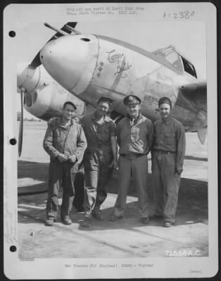 Fighter > Captain G.F. Ceuleers And Ground Crew Pose Beside The Lockheed P-38 'Connie & Butch, Inc' Of The 364Th Fighter Group, 67Th Fighter Wing, At 8Th Air Force Station F-375, Honnington, England.  2 May 1944.