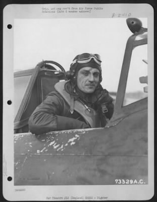 Fighter > Polish Flyer Scores Double: Obtaining Permission To Fly With Colonel Zemke'S Famed Fighter Group On The Mission To Brunswick, Germany 21 Feb 1944, Capt. Michael B. Gradyck, A Polish Pilot With Ten Victories To His Credit, Shot Down Two Nazi Me 109'S To Be