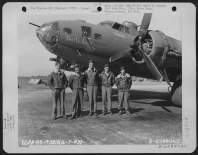 Ground > M/Sgt. Beard And Ground Crew Of The 381St Bomb Group In Front Of A Boeing B-17 "Devil'S Angel" At 8Th Air Force Base 167, England.  16 July 1943.