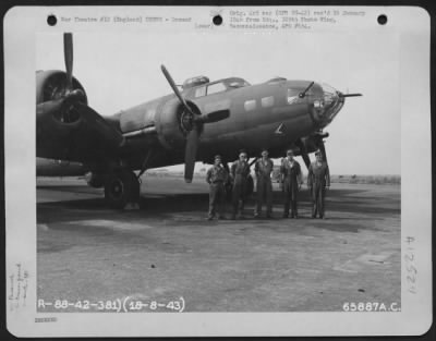 Ground > M/Sgt. Morrison And Crew Of The 381St Bomb Group In Front Of A Boeing B-17 "Flying Fortress" At 8Th Air Force Base 167, England.  18 August 1944.