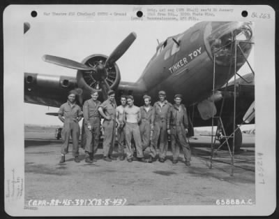 Thumbnail for Ground > Msgt Helermit And Crew Of The 381St Bomb Group Beside The Boeing B-17 "Flying Fortress" Tinker Toy At 8Th Air Force Station 167, England.  18 August 1943.