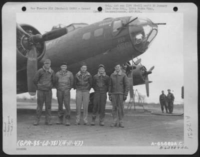Ground > M/Sgt. Ryan And Crew Of The 381St Bomb Group Beside The Boeing B-17 "Flying Fortress" At 8Th Air Force Base 167, England.  14 November 1943.