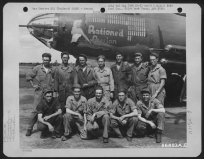 Ground > Group Of Crew Chiefs Of The 391St Bomb Group, Who Hail From Texas, Pose In Front Of The Martin B-26 Marauder 'Rationed Passion'.  England, 1 August 1944.