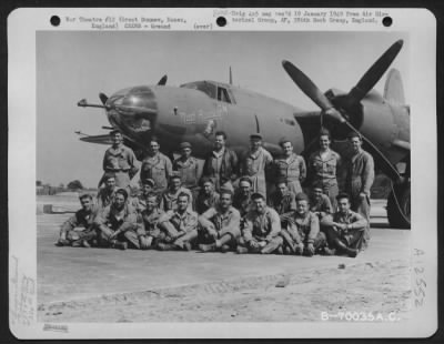 Ground > Ground Crew Of A Martin B-26 Marauder Of The 553Rd Bomb Squadron, 386Th Bomb Group, Pose By Their Plane At Their Base In Great Dunmow, Essex, England, On 16 August 1943.