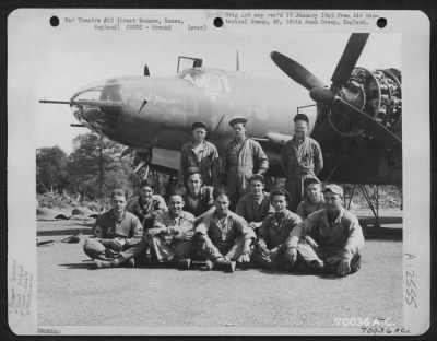 Thumbnail for Ground > Crew Of The Martin B-26 "Rat Poison" Of The 553Rd Bomb Squadron, 386Th Bomb Group, Pose By Their Plane At Their Base In Great Dunmow, Essex, England On 16 August 1943.