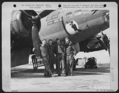 Ground > Lt. Sable'S Ground Crew Of The 390Th Bomb Group Poses Near A Boeing B-17 "The Vulture" At Their Base In England.  30 March 1944.