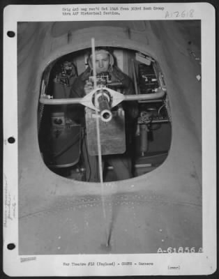 Thumbnail for Gunner > Radio Room Gunner Of The Boeing B-17 "Flying Fortress" Hell'S Angels In His Position On The Plane.  303Rd Bomb Group, England.  6 June 1943.