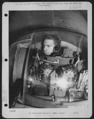 Gunner > The Turret Gunner Of A Martin B-26 Marauder Of The 386Th Bomb Group Based In England Checks His Guns Prior To Take-Off On A Mission On 4 November 1943.