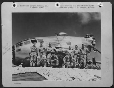 Consolidated > The B-29 Takes It!  Capt. James Pearson And His Crew Of The 881St Bomb Sqd., 500Th Bomb Gp., 73Rd Bomb Wing Based On Saipan, Brought This Plane In From Tokyo Over 1500 Miles Of Water Thru Adverse Weather And Darkness With Two Engines Out On One Side.  The
