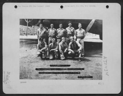 Consolidated > Capt. Frederick P. Weache and crew of the 64th Bomb Squadron, 43rd Bomb Group, in front of a Boeing B-17 "Flying Fortress" at a base somewhere in New Guinea. Front row, left to right: Capt. Weache of Roselle, New Jersey, pilot 1st Lt. Leslie W.