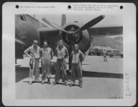 ADVANCE ECHELON, FIFTH AIR FORCE, SOMEWHERE IN NEW GUINEA-This air crew, flying the Douglas A-20A, has participated in 28 combat flights to its credit in the Southwest Pacific. The airmen are members of a light bombardment squadron that has flown - Page 23