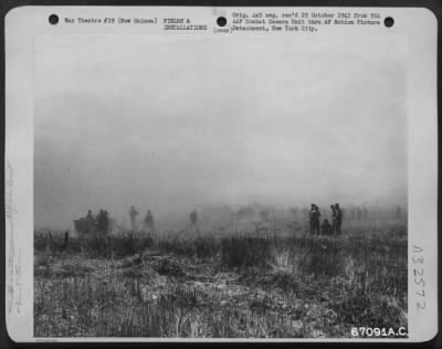 Thumbnail for Consolidated > Dust was one of the hazards that troops and airmen had to cope with in chasing the enemy out of the area surrounding Nadzab Airstrip in New Guinea. September 1943.