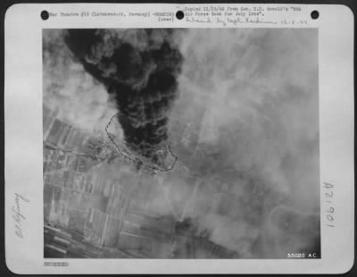 Consolidated > First Force of B-24 Liberators attacked synthetic oil plant at Lutzkendorg, Germany-July 1944.