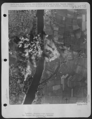 Consolidated > Vegesack, Germany, bombs exploding