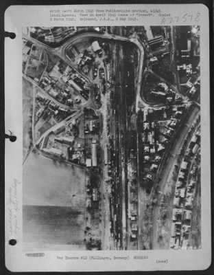 Consolidated > Villingen Marshalling Yards, Germany before attack by 8th AF Flying Fortresses on 22 February 1945.