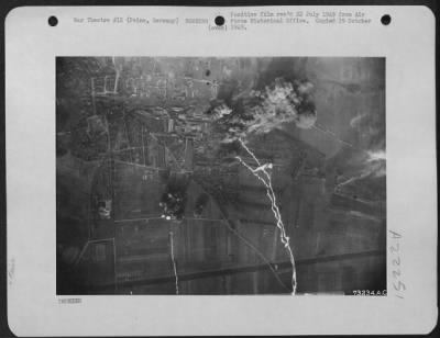 Consolidated > Bombs Burst On The Target At Peine, Germany, On 22 Feb. 1945.