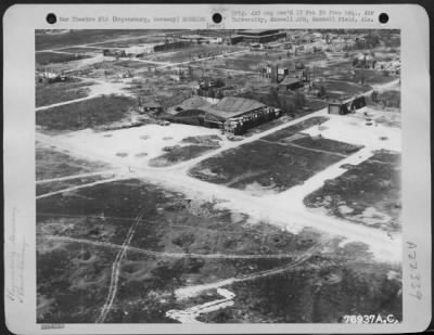 Consolidated > Aerial View Of Regensburg Prufenning Aircraft Factory At Regensburg, Germany, Showing Bomb Damage Resulting From Allied Air Attacks.