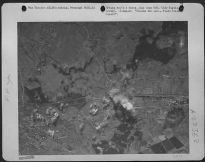 Consolidated > Bulls-Eyes On The Rail Yards At Rosenheim, Germany, On 16 Feb. 1945 By A Consolidated B-24 Liberator Of The 15Th Af.  The Entire Maaf Effort Has Recently Been Directed Against Rail And Communications Lines Of The Enemy In What Appears To Be A Knockout Blo