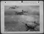 Its bombardier dead in the wreckage of its flak-riddled nose section, the center plane keeps its place in a 12th AF North American B-25 Mitchell bomber formation on the return flight from a bombing attack against a bridge in northern Italy. - Page 1