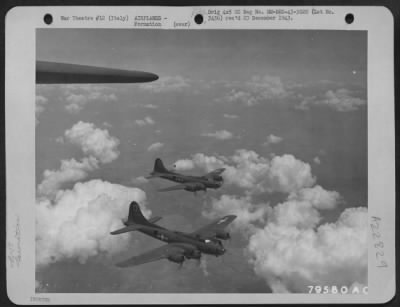 Consolidated > Boeing B-17 Flying Fortresses Enroute To Their Target For The Day - Viterbo Airdrome, Italy - On 29 July 1943.