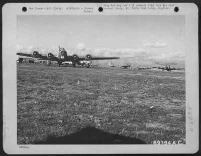 Consolidated > Boeing B-17 Flying Fortresses Parked On The Airfield At Celone, Italy.  6 Nov. 1944.