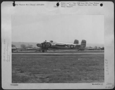 Thumbnail for Consolidated > With Only The Nose Wheel Down, The Crippled North American B-25 Mitchell Bomber 'Angel Of Mercy' Comes In For A Belly Landing After A Rough Mission.  Enemy Flak Wrecked The Hydraulic System And The Main Landing Gear Would Not Go Down, So The Crew Decided