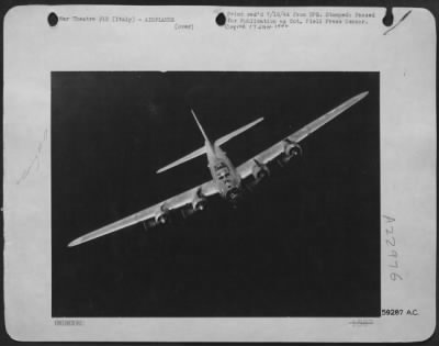 Consolidated > This Remarkable Photo Of A Boeing B-17 "Flying Fortress" Was Taken As It Flew To Attack The Bergamo Steel Works, 40 Miles Northeast Of Milan, Italy, On 6 July 1944, A Part Of The 15Th Aaf Heavy Bomber Formations That Blasted This Important Factory Which W