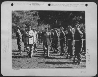 Thumbnail for Consolidated > Italy - Gen. Sir Henry Maitland Wilson (Left) Supreme Allied Commander In The Mediterranean And Major General John K. Cannon, Commander Of The 12Th Af Inspect A Raf Regiment Before The 12Th Af Commanding Gen. Was Invested With The Order Of Knight Commande