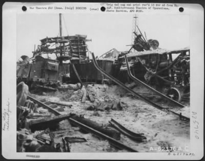 Thumbnail for Consolidated > Bomb damage to Littoria Railroad Yards, Rome, Italy.