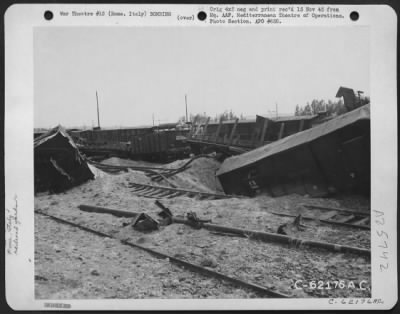 Thumbnail for Consolidated > Bomb damage to Littoria Railroad Yards, Rome, Italy.