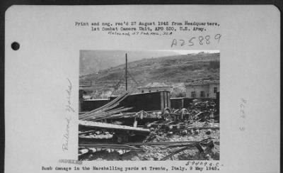 Thumbnail for Consolidated > Bomb Damage In The Marshalling Yards At Trento, Italy. 2 May 1945.