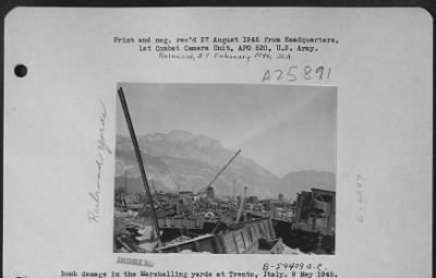 Thumbnail for Consolidated > Bomb Damage In The Marshalling Yards At Trento, Italy. 2 May 1945.