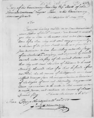 Thumbnail for Misc Ltrs to Congress 1775-89 > M (Vol 15)