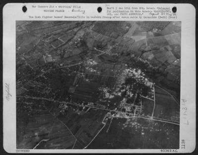 Beauvais/Tille > The Nazi Fighter Base Of Beauvais/Tille In Western France After Seven Raids By Marauders B-26 Medium Bombers.  Only One End Of The Field Is Shown In This Photograph.