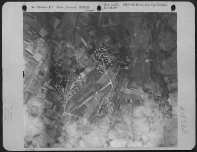 Caen > Bombs Burst On Installations At Caen/Carpiquet Airfield, France During A Bombing Raid Of Planes By The 306Th Bombardment Group, 8Th Air Force On 10 July 1943.