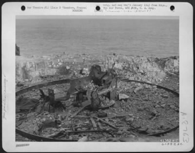 Thumbnail for Ile Decezembre > Bomb Damaged German Gun Emplacement At Isle D'Eczembre, France.  8 September 1944.