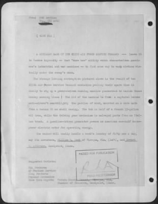 Thumbnail for Consolidated > A SICILIAN BASE OF THE 12TH AIR FORCE SERVICE COMMAND: Leave it to Yankee ingenuity--that "know how" ability which characterizes American's industrial and war machines--to find some way to wash clothes virtually under the enemy's nose.