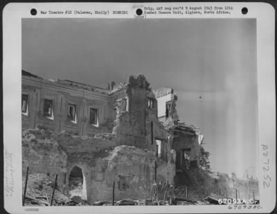 Thumbnail for Consolidated > Bomb damaged building near the waterfront in Palermo, Sicily.