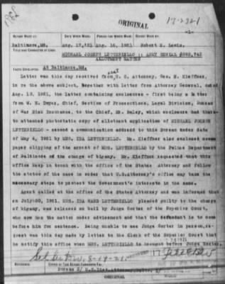 Bureau Section Files, 1909-21 > Michael Joseph Letteriello (#17-2321)