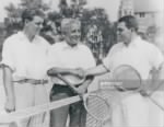 Thumbnail for Football coach Amos Alonzo Stagg photographed with his sons Paul Stagg (L) and Amos.jpg