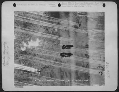 Thumbnail for Consolidated > Boeing B-17s continue attack over flak and smokescreen (20 Dec 43).